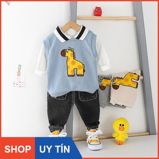 Set áo khoác trẻ em 3 món , quần áo trẻ em từ 8 tháng đến 4 tuổi - b291