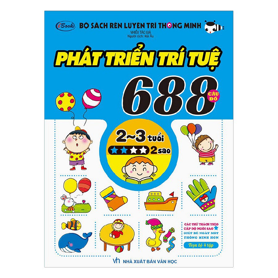 Sách lẻ, combo 688 Câu Đố Phát Triển Trí Tuệ 2 3 Tuổi Tái Bản 2019