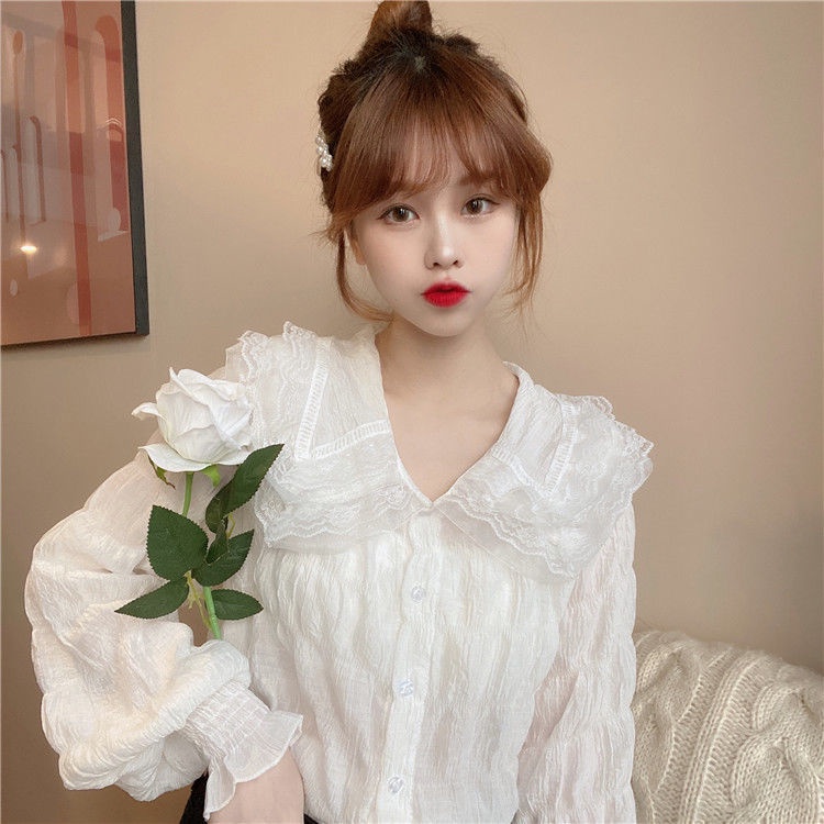 Mới Áo Sơ Mi Voan Phong Cách Hàn Quốc Thanh Lịch Cho Nữ