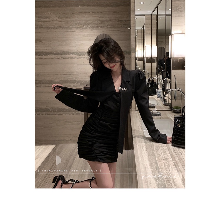 Đầm Dáng Ôm Thời Trang Mùa Thu 2022 Phong Cách Pháp Quyến Rũ Cho Nữ