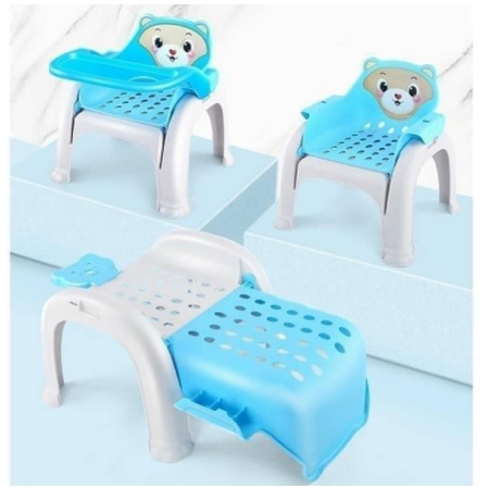 GHẾ ĂN DẶM KIÊM GHẾ GỘI ĐẦU ĐA NĂNG 3 IN 1 HÌNH GẤU CHO BÉ