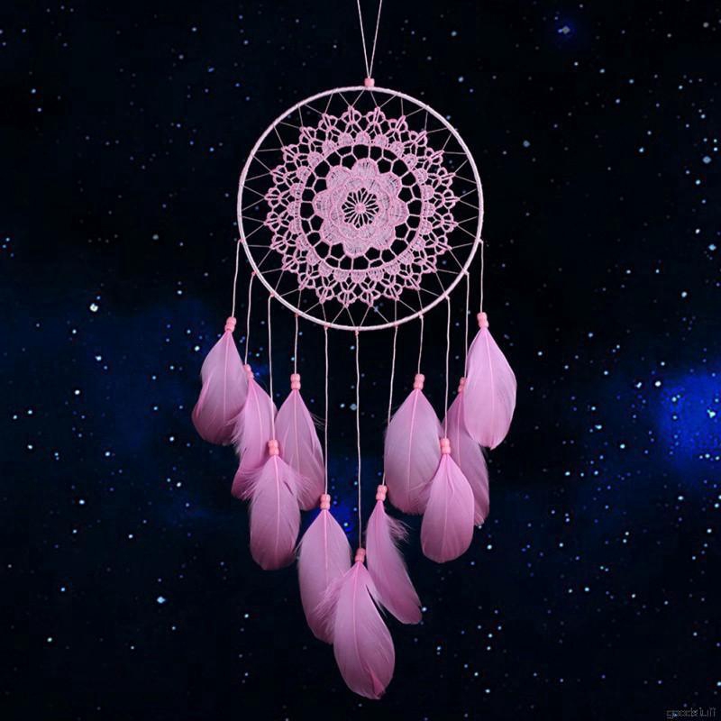 Dream Catcher Màu Hồng/Xanh Dương Xinh Xắn Dùng Để Trang Trí Nội Thất