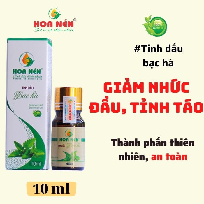 Tinh dầu bạc hà 10ml - Hoa Nén - Hương thơm mát, khử mùi, ẩm mốc, đuổi muỗi, côn trùng