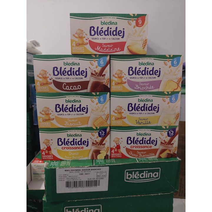 Sữa nước bledina nội địa Pháp lốc 4 hộp Date 2024