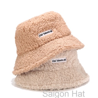 Mũ bucket lông cừu ❤️ Nón tai bèo retro phong cách Hàn Quốc