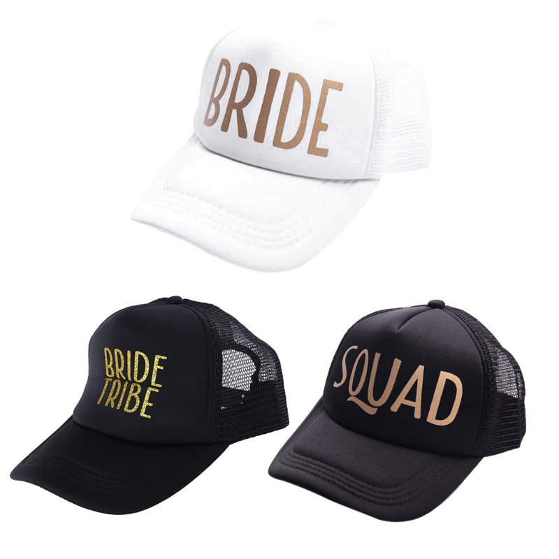 Mũ Lưỡi Trai Phối Lưới In Chữ Team Bride Squad Vui Nhộn Cho Nam Và Nữ