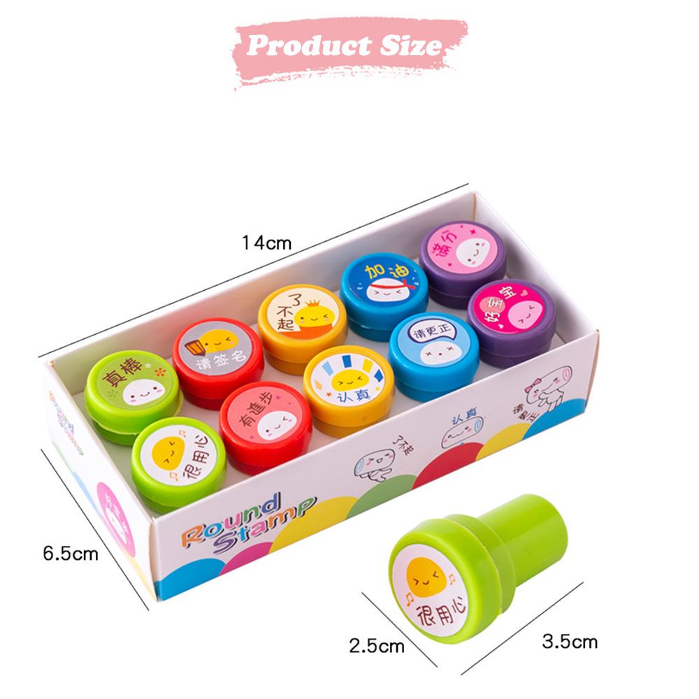 Bộ 10 con dấu họa tiết hình khủng long hoạt hình ngộ nghĩnh