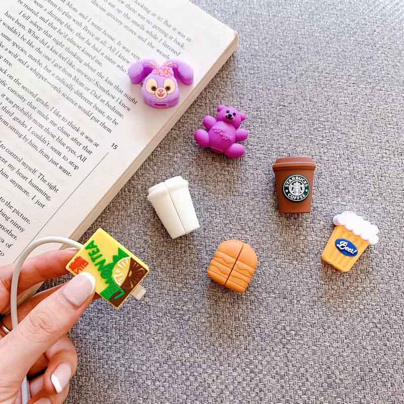 Dụng Cụ Quấn Bảo Vệ Dây Cáp Sạc / Tai Nghe USB Hình Hoạt Hình Dễ Thương