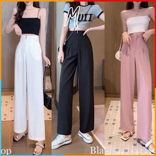 Quần ống rộng nữ dáng dài khóa trước lưng cao tôn dáng mẫu mới