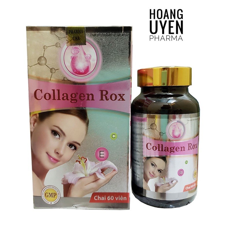 Viên uống đẹp da Collagen Rox vitamin E - Hộp 60 viên