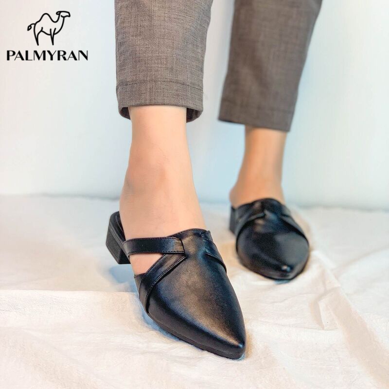 Giày sục nữ (sapo) da bò thật palmyran ST12 Bảo Hành 1 Năm