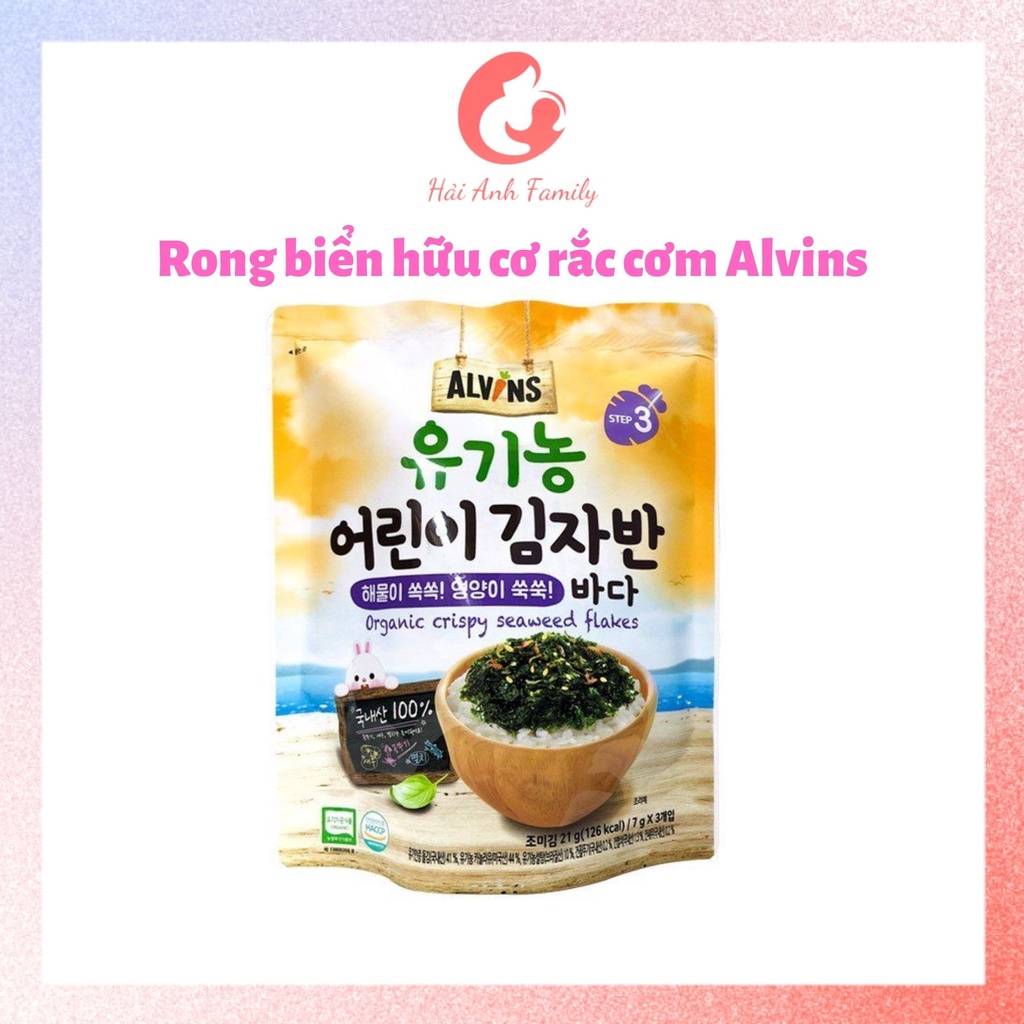 Rong Biển Hữu Cơ Rắc Cơm Alvins - Nhập Khẩu Hàn Quốc