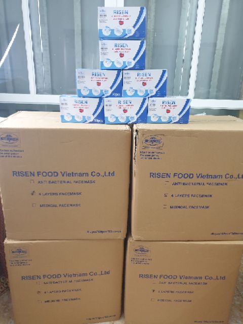 KHẨU TRANG KHÁNG KHUẨN 4 LỚP HỘP 50 CÁI - KHẨU TRANG Y TẾ