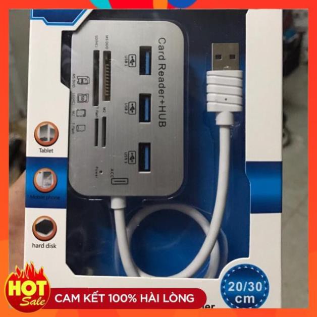 [Chính Hãng] Bộ HUB chia cổng usb 3.0 kèm khe đọc thẻ nhớ