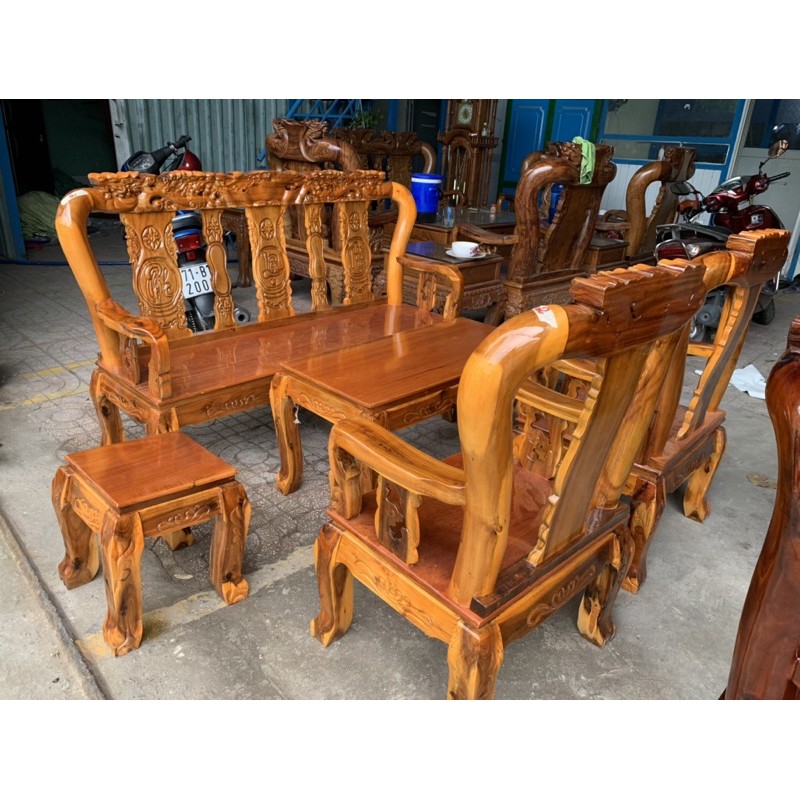 Bộ Salon gỗ Tràm 6 món tay 8