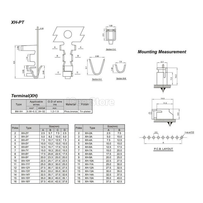 Set 50 Đầu Nối Dây Điện XH2.54 XH 2.54 2P 3P 4P 5P 6P