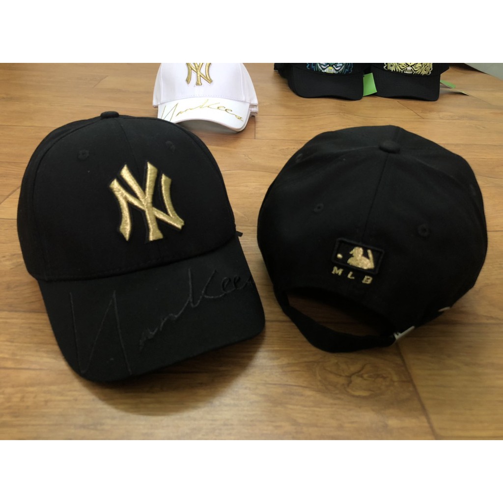 Mũ lưỡi trai Ny_logo thêu, lưỡi trai thêu đường chỉ sắc nét