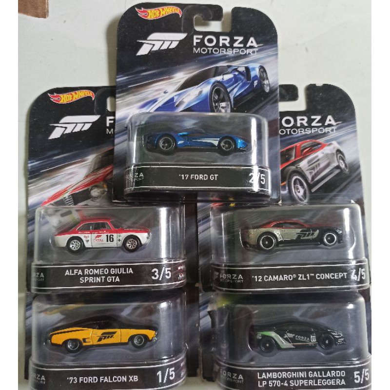 Hot wheels 2016 retro entertainment forza motorsport set of 5 lamborghini alfa
