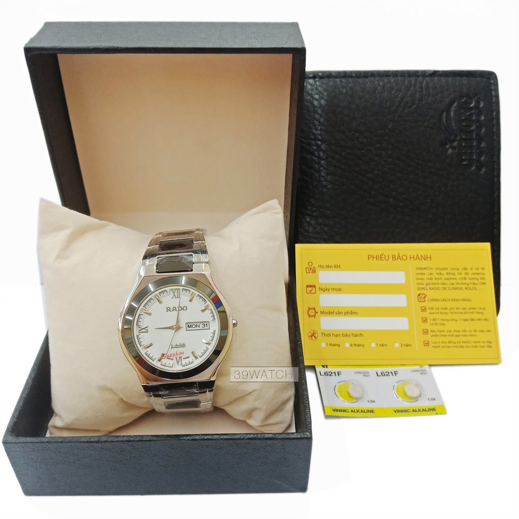 Đồng hồ Julibe nam RA65 NAMT mặt trắng, chất liệu dâyinox kết hợp hạt đá ceramic nguyên khối đính giữa | BigBuy360 - bigbuy360.vn