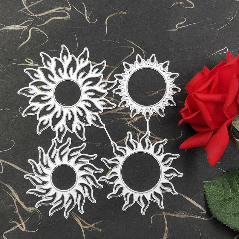 Khuôn cắt kim loại hình mặt trời DIY trang trí lưu bút