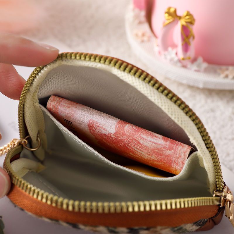 Ví Đựng Tiền Xu / Thẻ Có Khóa Kéo Đôi Dành Cho Nữ Giá Đỡ