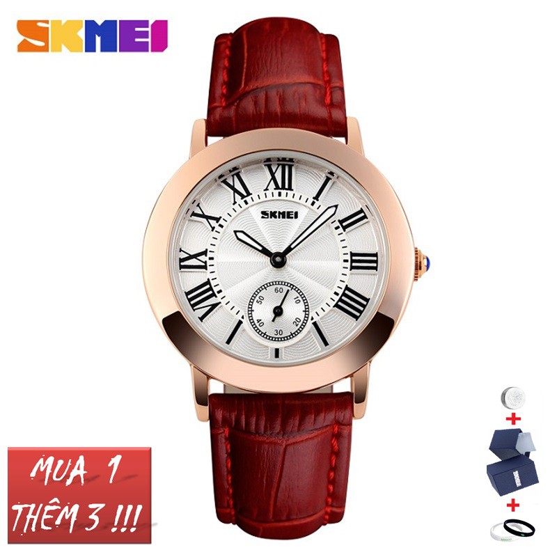 Đồng hồ nữ Skmei 1083 dây da mặt tròn