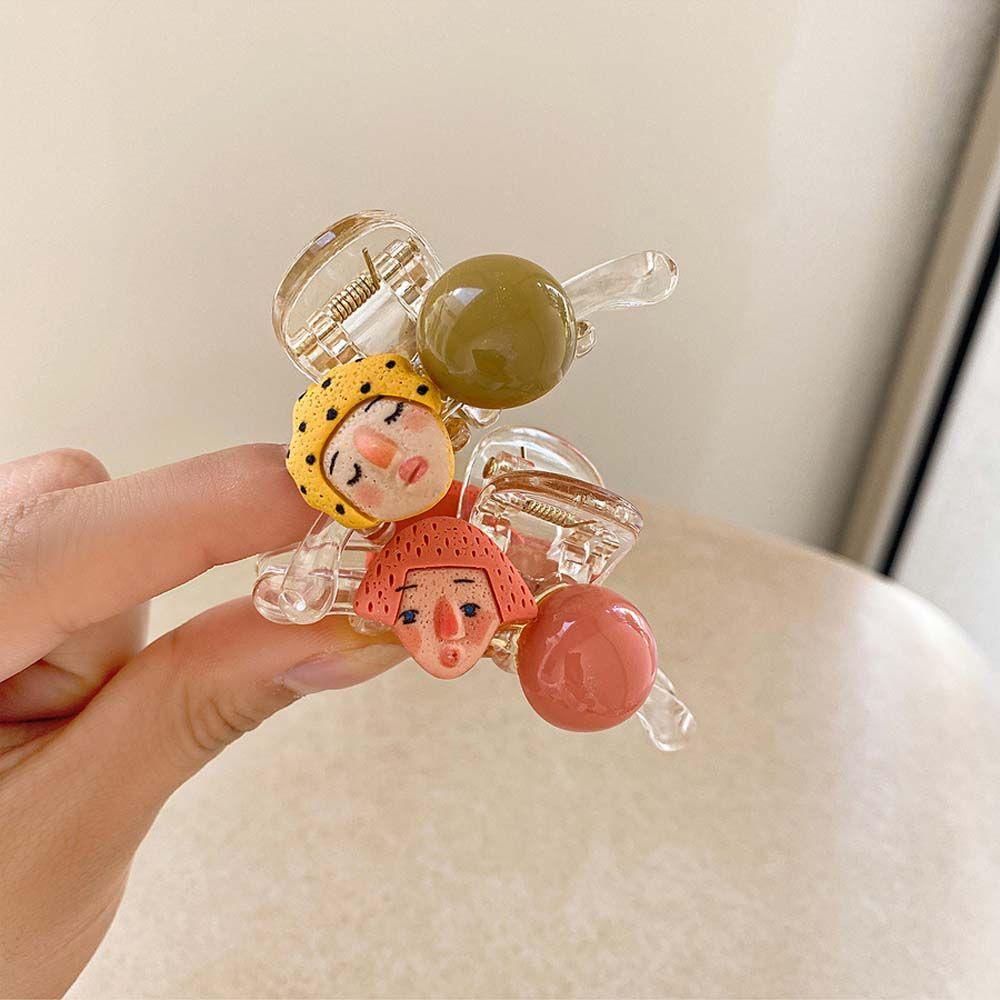 TWINKLE Kẹp Tóc Hoạt Hình Bằng Acrylic Trong Suốt