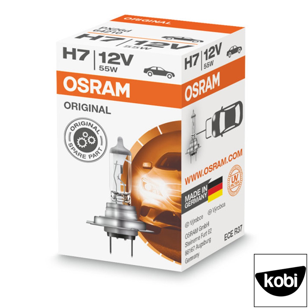 Bóng đèn osram H7 12V 60/55W dùng cho pha cos ô tô và xe máy, bền bỉ, ánh sáng chuẩn, siêu tiết kiệm, model 2019