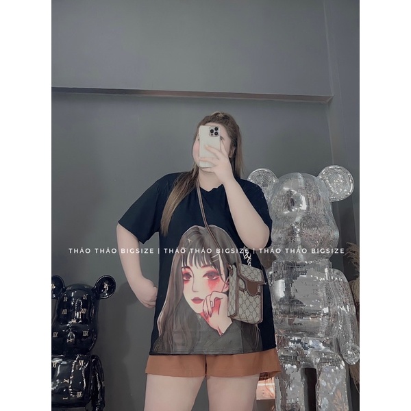 Set áo thun cô gái, quần đùi bigsize 5 màu - MÚP BIGSIZE 60-100KG