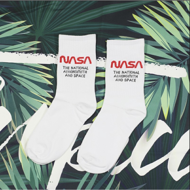 💎 Vớ Cotton cổ cao in logo Nasa thời trang cho nam nữ