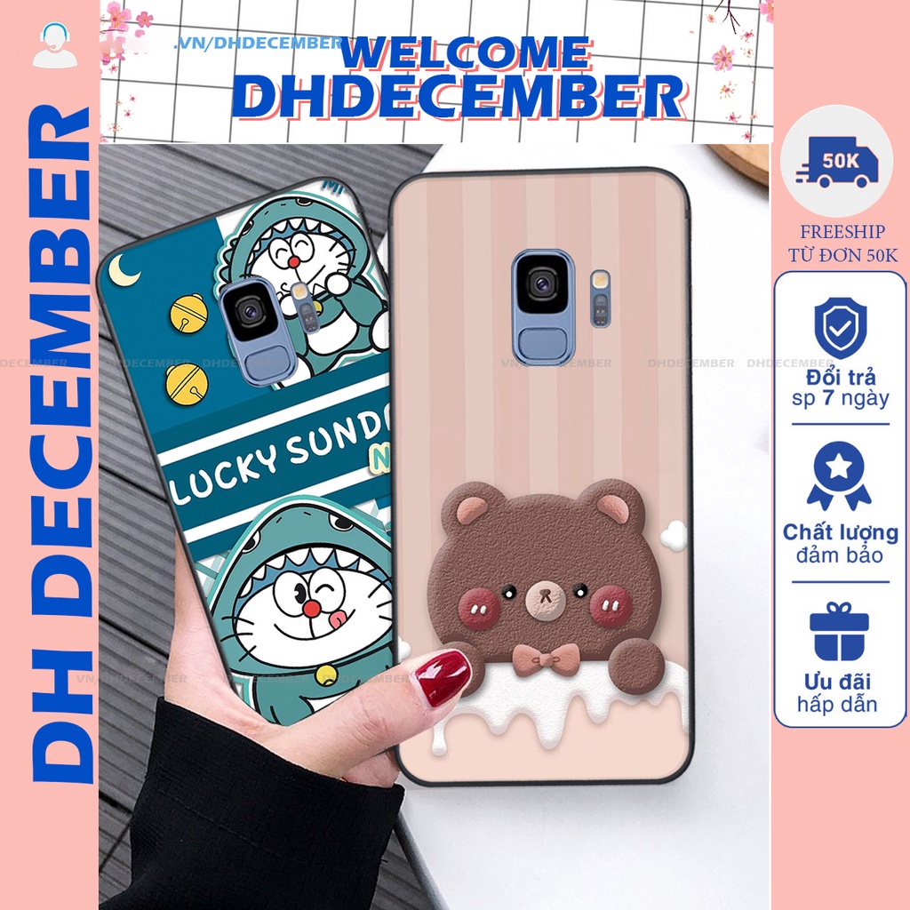 Ốp lưng Samsung Galaxy S9 in hình gấu K@ws, gấu nâu, dor@emon RẺ- ĐẸP- BỀN