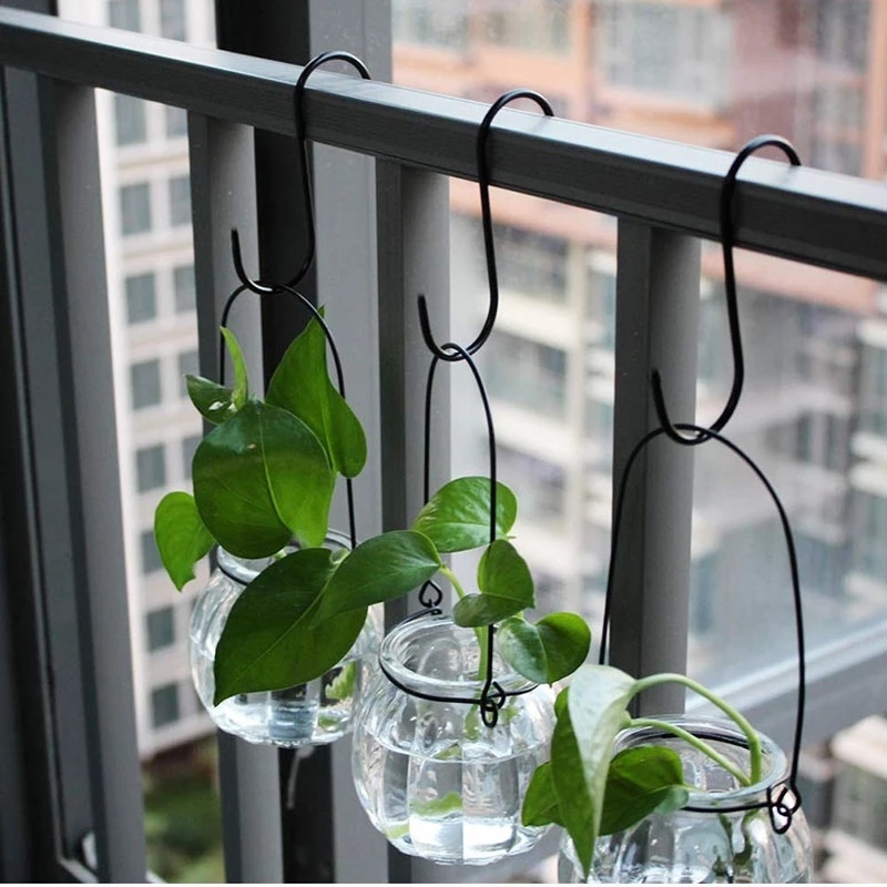 Set 10 Móc Treo Hình Chữ S Màu Đen/Bạc Bằng Thép Không Gỉ Chịu Được Sức Nặng Cho Nhà Ở/Văn Phòng