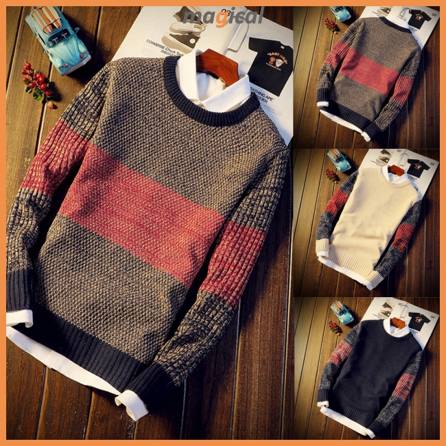 Áo Len Nam Dài Tay Cổ Tròn