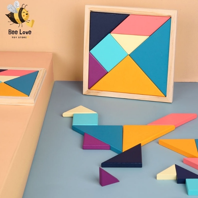 Đồ chơi bằng gỗ ghép hình montessori hình vuông cho bé kích thích tư duy sáng tạo phát triển trí não trẻ em BL81 BeeLove