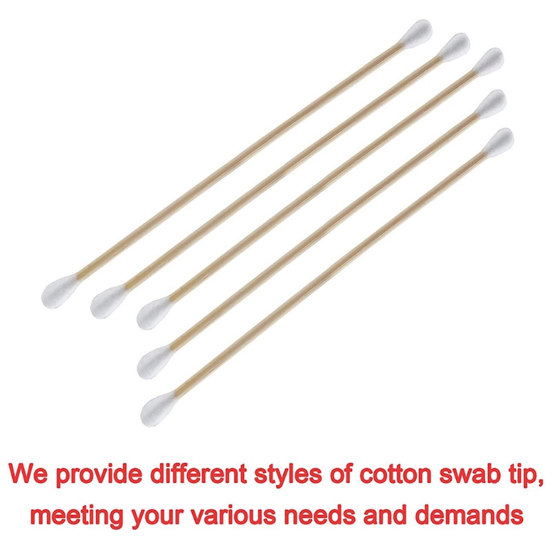 [Hàng mới về] Set 100 tăm bông hai đầu phần tay cầm bằng gỗ có thể phân hủy sinh học