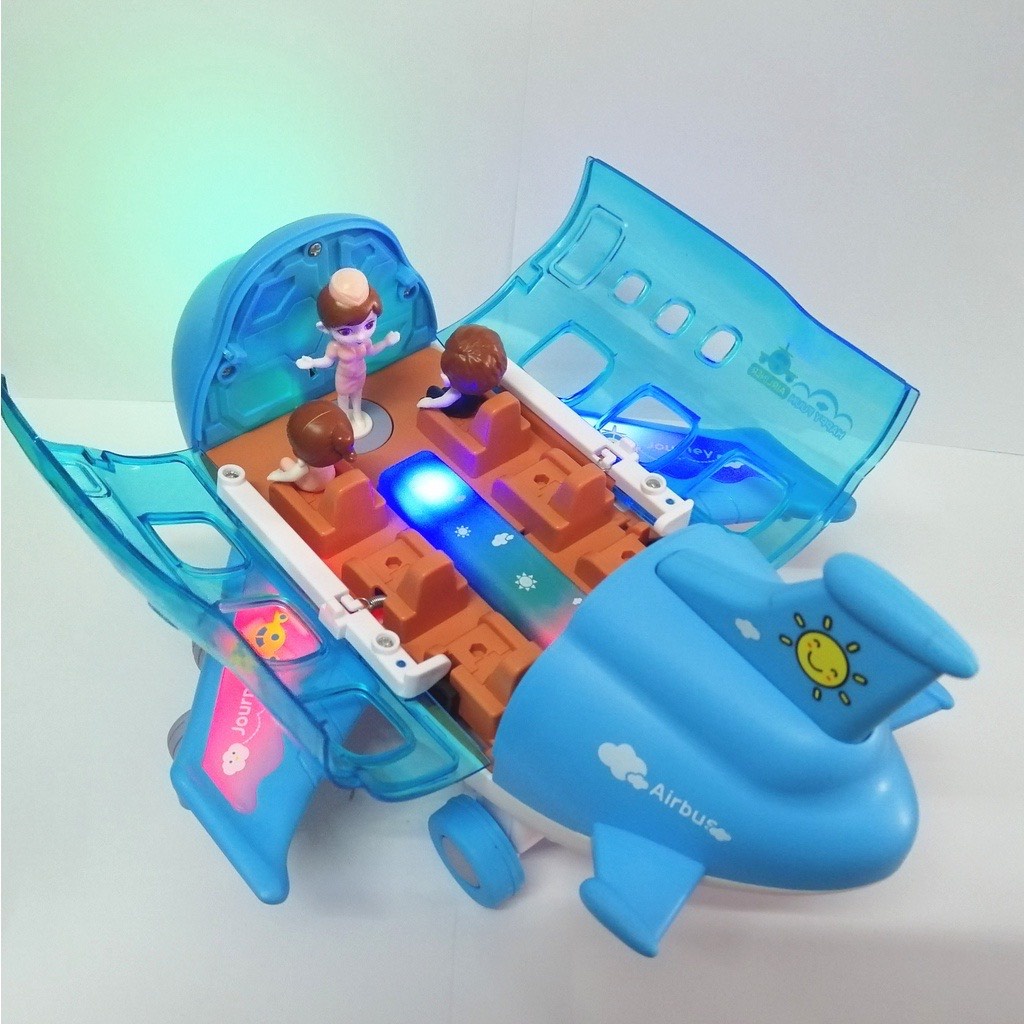 Đồ chơi máy bay tự động xoay kèm đèn và nhạc cho bé từ 3 4 5 tuổi với chất liệu an toàn