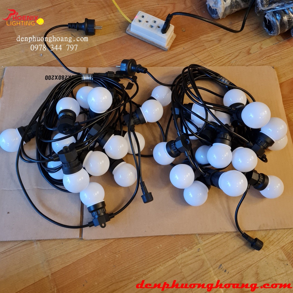 Dây đèn LED trang trí ngoài trời dùng cho quán cà phê, trà chanh, trà sữa 10M 15 LED - Đèn Phượng Hoàng