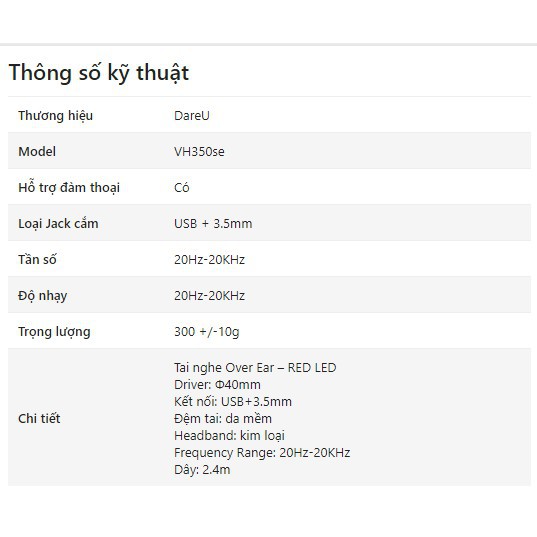 Tai Nghe Dareu VH350SE (T) | BigBuy360 - bigbuy360.vn