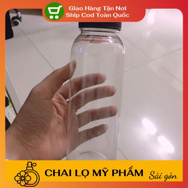 Chai nhựa 350ml cổ rộng đựng trà sữa, nước trái cây