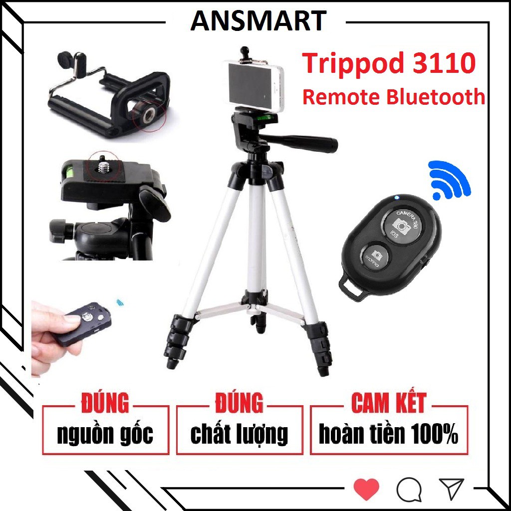 Giá đỡ 3 chân máy chụp ảnh Tripod TF-3110 + Miếng kẹp điện thoại