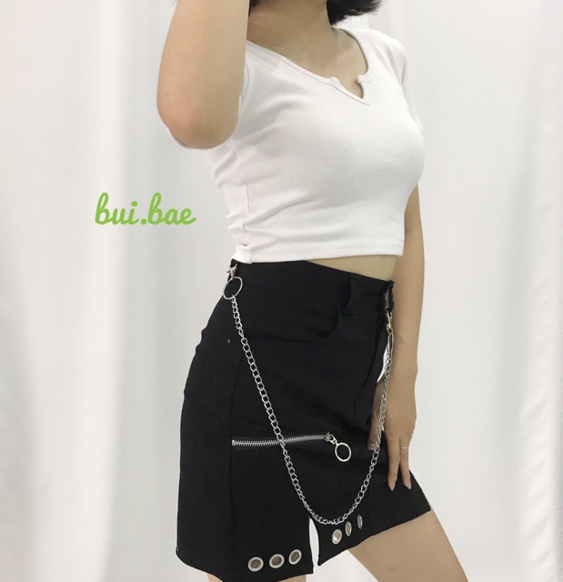 Áo crop top phối cổ V ảnh thật (kèm video ❤️)