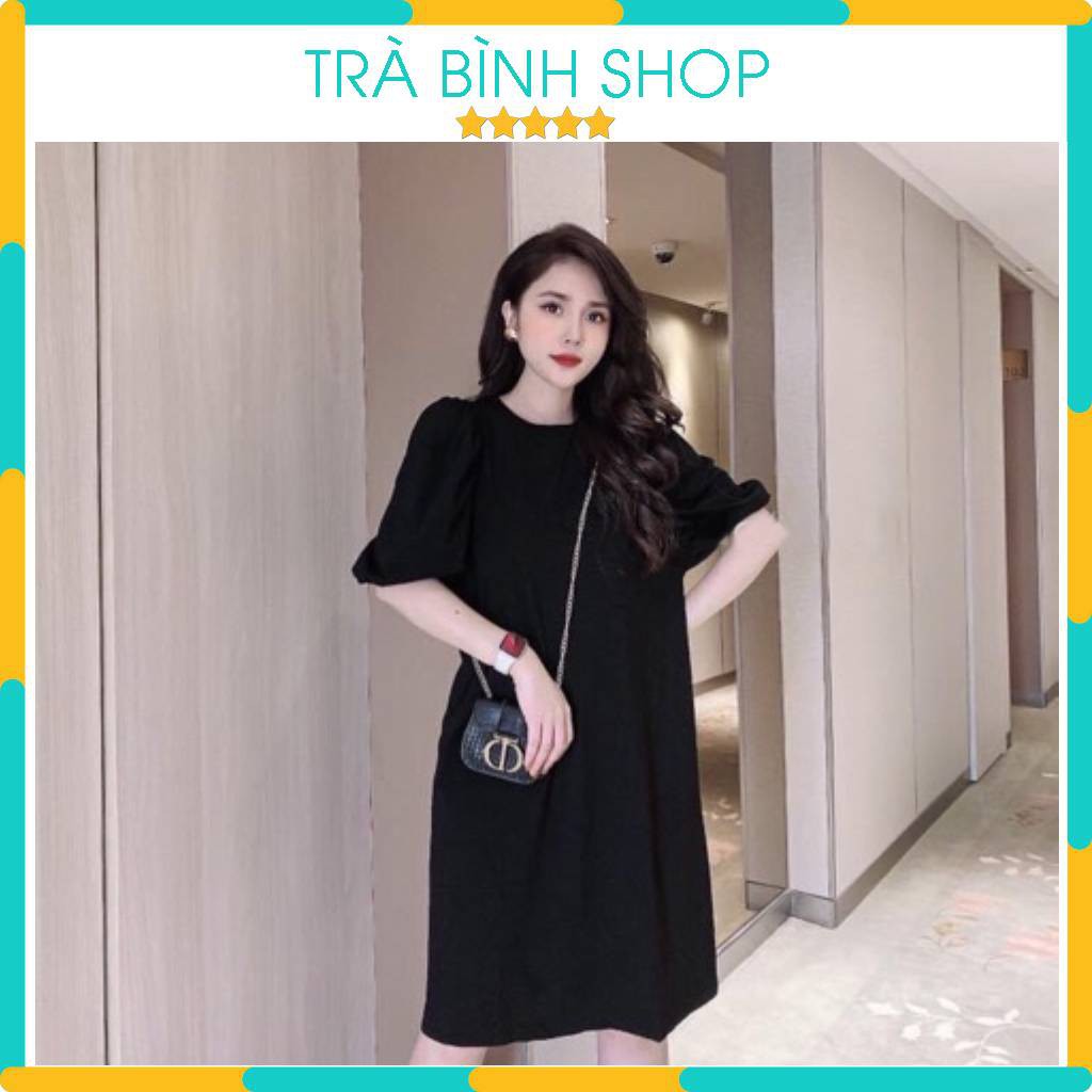 Váy Suông Đũi Lụa Đầm Dáng Dài Tay Lỡ ống bo Váy Công Sở Nữ Thanh Lịch