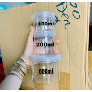 Hủ nhựa pet 100gr/200gr nắp trong đựng kem