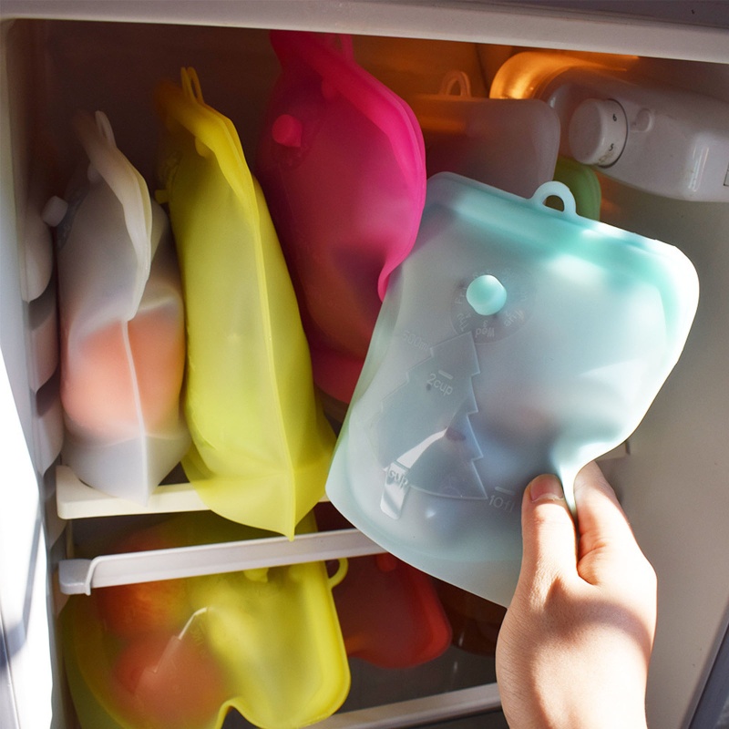 Túi Silicone Đựng Bánh Kẹo Chống Rò Rỉ Tái Sử Dụng Được 500ml / 1000ml / 1500ml