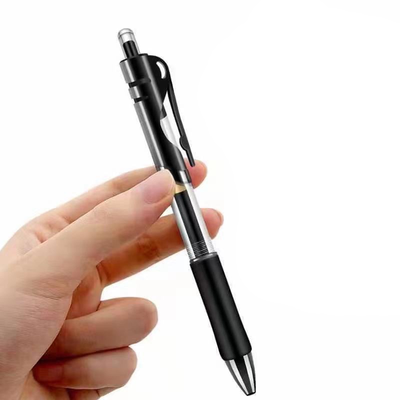 Set 3 bút bi và 10 ruột bút OSSAYI mực màu đen/ đỏ/ xanh dương ngòi 0.5mm thu gọn được