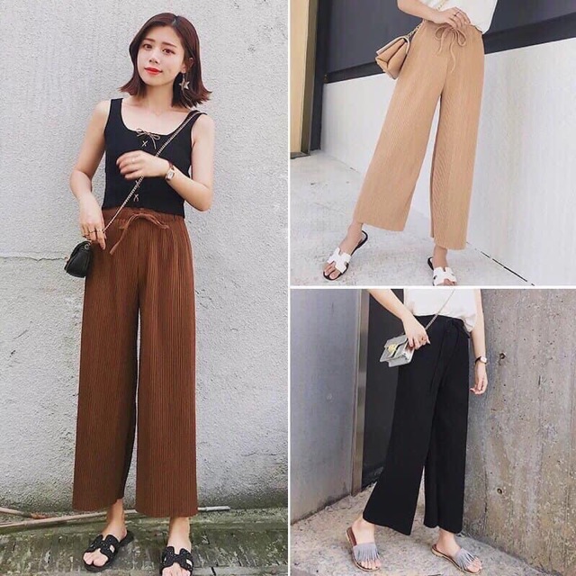 Quần xếp ly ống suông