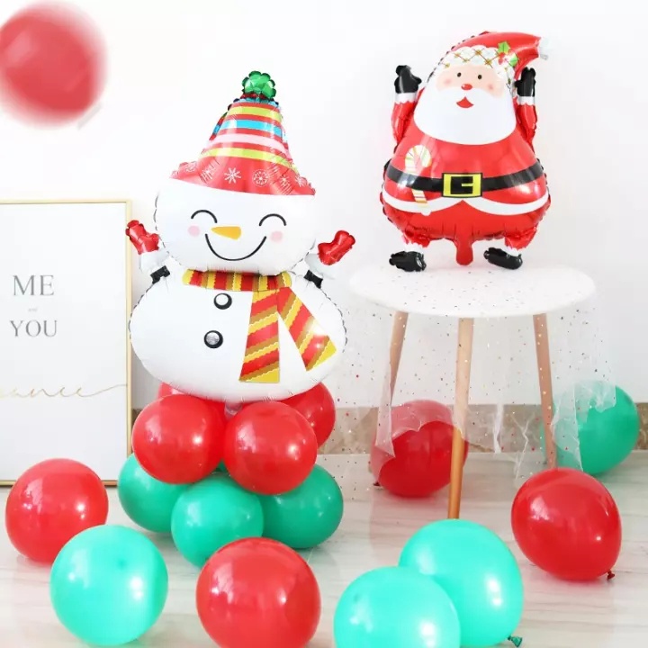 Bóng bay bằng nhôm trang trí bữa tiệc Giáng sinh nhiều họa tiết lựa chọn