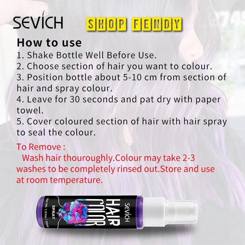 {Rẻ Vô Địch} Chai Xịt Đổi Màu Tóc Tạm Thời  Sevich 05 màu cá tính | BigBuy360 - bigbuy360.vn
