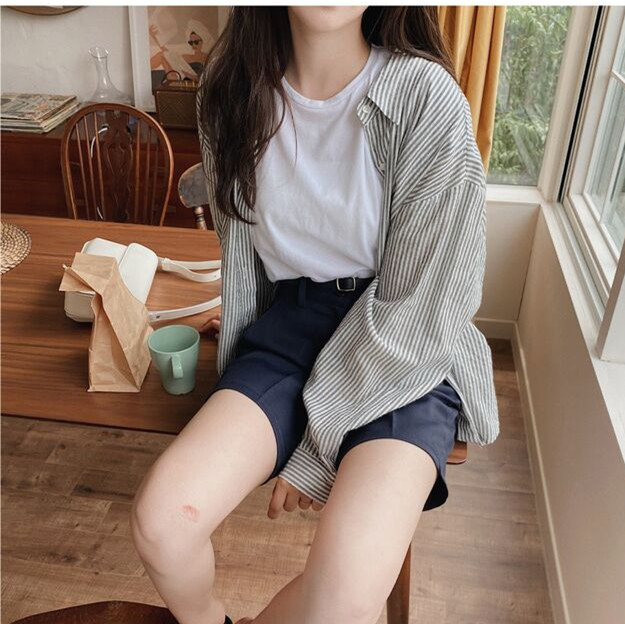 Áo Sơ Mi Nữ Kẻ Sọc Dài Tay 40781