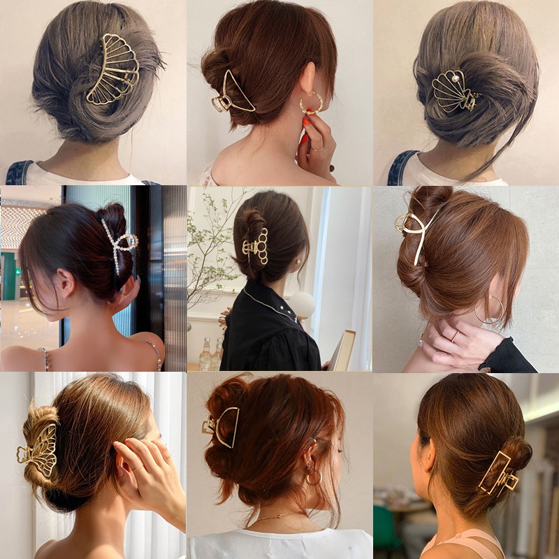 Kẹp tóc càng cua kim loại phong cách Hàn Quốc thời trang